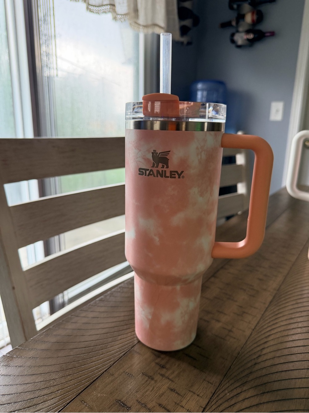 Stanley 40 oz Coral Tie-Dye Insulated Travel Tumbler with Handle and Straw